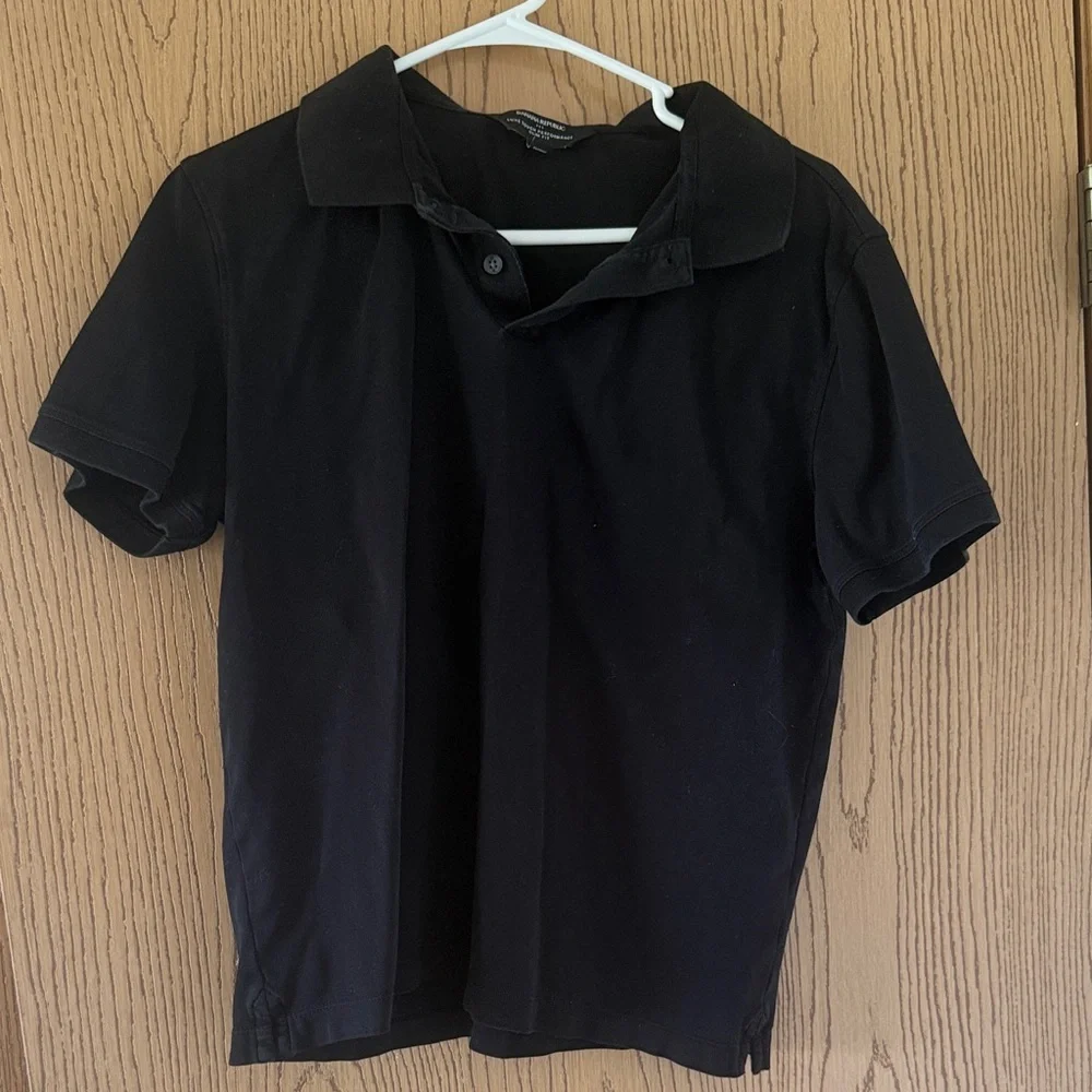 Banana Republic Black Short-Sleeve Polo